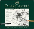 Faber-Castell Pitt Charcoal Kohle, 24er Set Metalletui