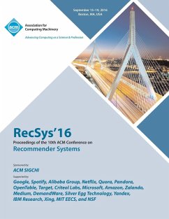 RecSys 16 19th ACM Conference on Recommender Systems - Rec Sys 16 Conference Committee