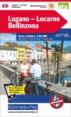 Kümmerly+Frey Karte Lugano - Locarno - Bellinzona mit Ortsindex Velokarte