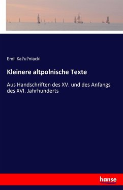 Cover Kleinere altpolnische Texte
