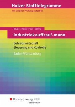 Industriekauffrau/mann, Betriebswirtschaft, Steuerung und Kontrolle, Baden-Württemberg (Aufgabenband) / Holzer Stofftelegramme