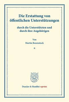 Die Erstattung von öffentlichen Unterstützungen - Rosenstock, Martin