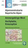 Alpenvereinskarte Ammergebirge West, Hochplatte, Kreuzspitze Alpenvereinskarte Ammergebirge West, Hochplatte, Kreuzspitze