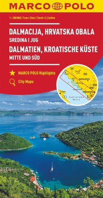 Croatia Dalmatian Coast Marco Polo Map\Dalmacija, Hrvatska Obala / Dalmatia, Croatian Coastline Central and South
