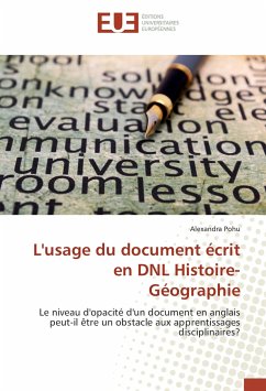 Cover L'usage du document écrit en DNL Histoire-Géographie