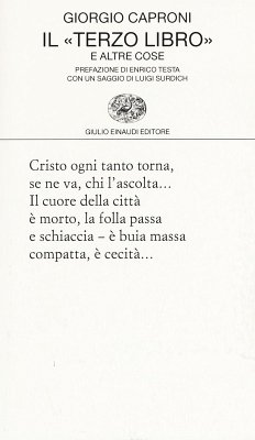 Il 'terzo libro' e altre cose - Caproni, Giorgio