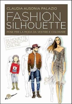 Cover Fashion silhouette. Pose per la moda da vestire e colorare