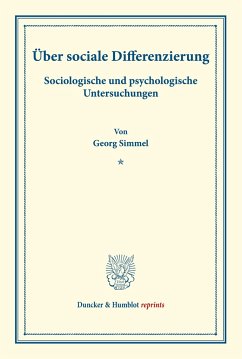 Über sociale Differenzierung. - Simmel, Georg