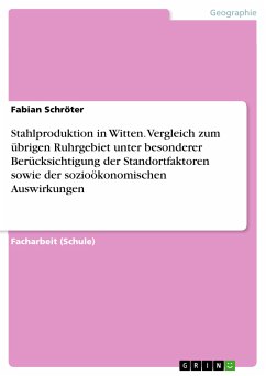 Stahlproduktion in Witten. Vergleich zum übrigen Ruhrgebiet unter besonderer Berücksichtigung der Standortfaktoren sowie der sozioökonomischen Auswirkungen (eBook, PDF) - Schröter, Fabian