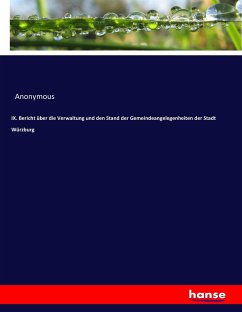 IX. Bericht über die Verwaltung und den Stand der Gemeindeangelegenheiten der Stadt Würzburg - Anonym
