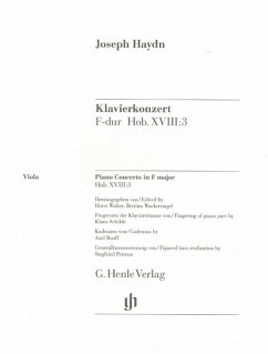 Cover Konzert für Klavier (Cembalo) und Orchester F-dur Hob. XVIII:3. Einzelstimme Viola
