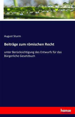 Beiträge zum römischen Recht - Sturm, August