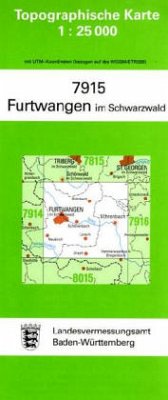 Topographische Karte Baden-Württemberg Furtwangen im Schwarzwald