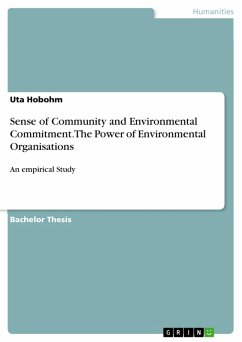Sense of Community and Environmental Commitment. The Power of Environmental Organisations (eBook, PDF) - Hobohm, Uta