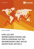 Einfluss der Werbekennzeichnung und Portalumgebung auf die Wahrnehmung eines Native Advertising-Artikels