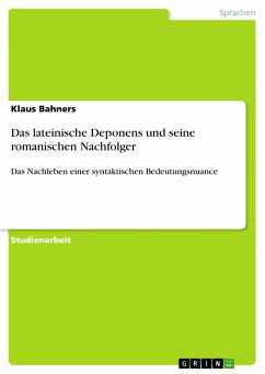 Das lateinische Deponens und seine romanischen Nachfolger (eBook, PDF)