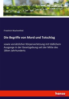 Die Begriffe von Mord und Totschlag - Wachenfeld, Friedrich