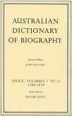 Australian Dictionary of Biography Index: Volumes 1-12 1788-1939 Index