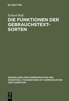 Cover Die Funktionen der Gebrauchstextsorten (eBook, PDF)