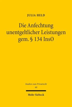 Die Anfechtung unentgeltlicher Leistungen gem. § 134 InsO (eBook, PDF) - Held, Julia