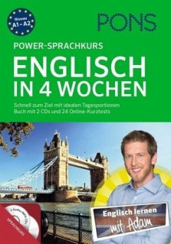 PONS Power-Sprachkurs Englisch in 4 Wochen, Buch mit 2 Audio-MP3-CDs und Online-Kurztests