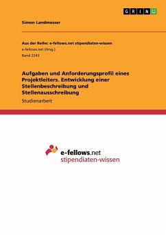 Aufgaben und Anforderungsprofil eines Projektleiters. Entwicklung einer Stellenbeschreibung und Stellenausschreibung