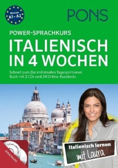 PONS Power-Sprachkurs Italienisch in 4 Wochen, Buch mit 2 Audio-MP3-CDs und 24 Online-Kurztests