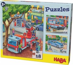 HABA 302759 - Puzzles Polizei, Feuerwehr & Co.