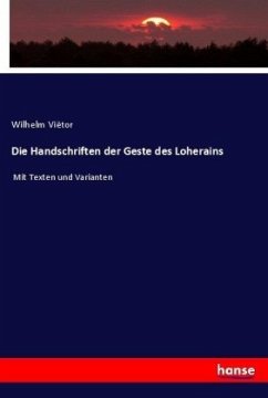 Die Handschriften der Geste des Loherains - Viëtor, Wilhelm