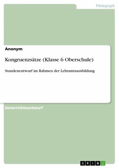 Kongruenzsätze (Klasse 6 Oberschule) (eBook, ePUB)