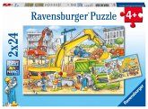 Ravensburger 078004 - Viel zu tun auf der Baustelle, 2x24 Teile, Kinderpuzzle