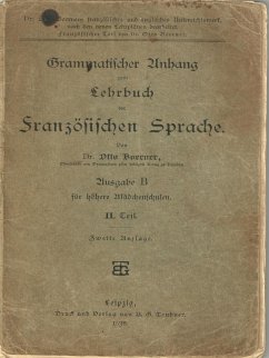 Grammatischer Anhang zum Lehrbuch der Französischen Sprache 1898 (eBook, ePUB) - Boerner, Otto