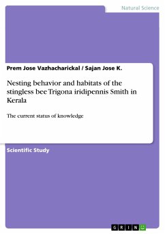 Nesting behavior and habitats of the stingless bee Trigona iridipennis Smith in Kerala - K., Sajan Jose;Vazhacharickal, Prem Jose