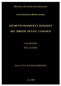 Elementi filosofici e teologici del diritto penale canonico (eBook, ePUB) - Bellia, Fabio