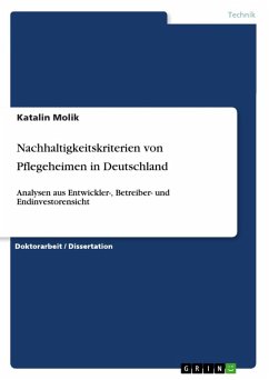 Nachhaltigkeitskriterien von Pflegeheimen in Deutschland (eBook, ePUB)