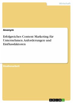 Erfolgreiches Content Marketing für Unternehmen. Anforderungen und Einflussfaktoren (eBook, ePUB)