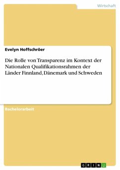 Die Rolle von Transparenz im Kontext der Nationalen Qualifikationsrahmen der Länder Finnland, Dänemark und Schweden (eBook, ePUB) - Hoffschröer, Evelyn