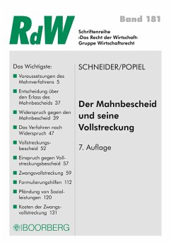 Der Mahnbescheid und seine Vollstreckung (eBook, PDF) - Schneider, Roman; Popiel, Dominique Johanna