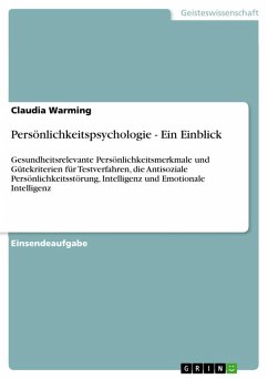 Persönlichkeitspsychologie - Ein Einblick (eBook, PDF) - Warming, Claudia