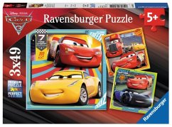 Ravensburger 080151 - Disney Cars 3, Bunte Flitzer. 3x49, Kinderpuzzle