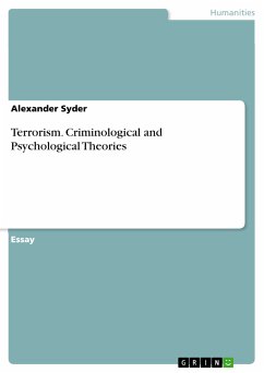 Terrorism. Criminological and Psychological Theories (eBook, PDF) - Syder, Alexander