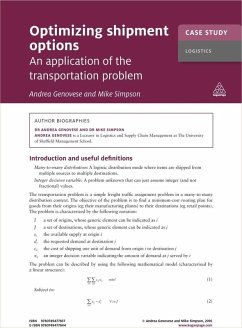 Case Study: Optimizing Shipment Options (eBook, ePUB) - Simpson, Mike; Genovese, Andrea