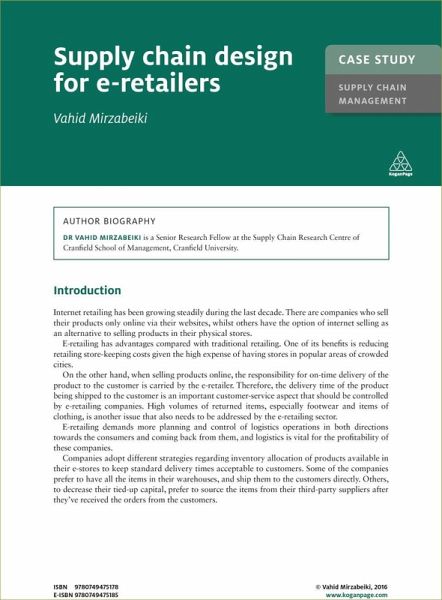 Case Study: Supply Chain Design for E-Retailers (eBook, ePUB) Case Study: Supply Chain Design for E-Retailers (eBook, ePUB)