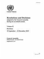 Resolutions and Decision Adopted by the General Assembly During Its Seventieth Session