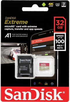 SanDisk microSDHC V30 A1 32GB Extreme 100MB SDSQXAF-032G-GN6MA