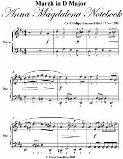 March In D Major Anna Magdalena Notebook - Easy Piano Sheet Music (eBook, ePUB) - Tonalities, Silver