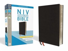NIV, Thinline Bible, Giant Print, Bonded Leather, Black, Indexed, Red Letter Edition - Zondervan