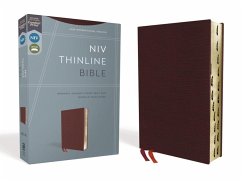 NIV, Thinline Bible, Bonded Leather, Burgundy, Indexed, Red Letter Edition - Zondervan