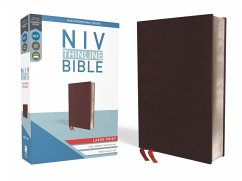 NIV, Thinline Bible, Large Print, Bonded Leather, Burgundy, Red Letter Edition - Zondervan