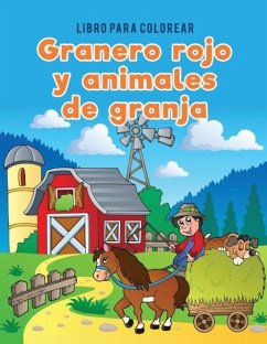 Libro para colorear granero rojo y animales de granja - Kids, Coloring Pages for